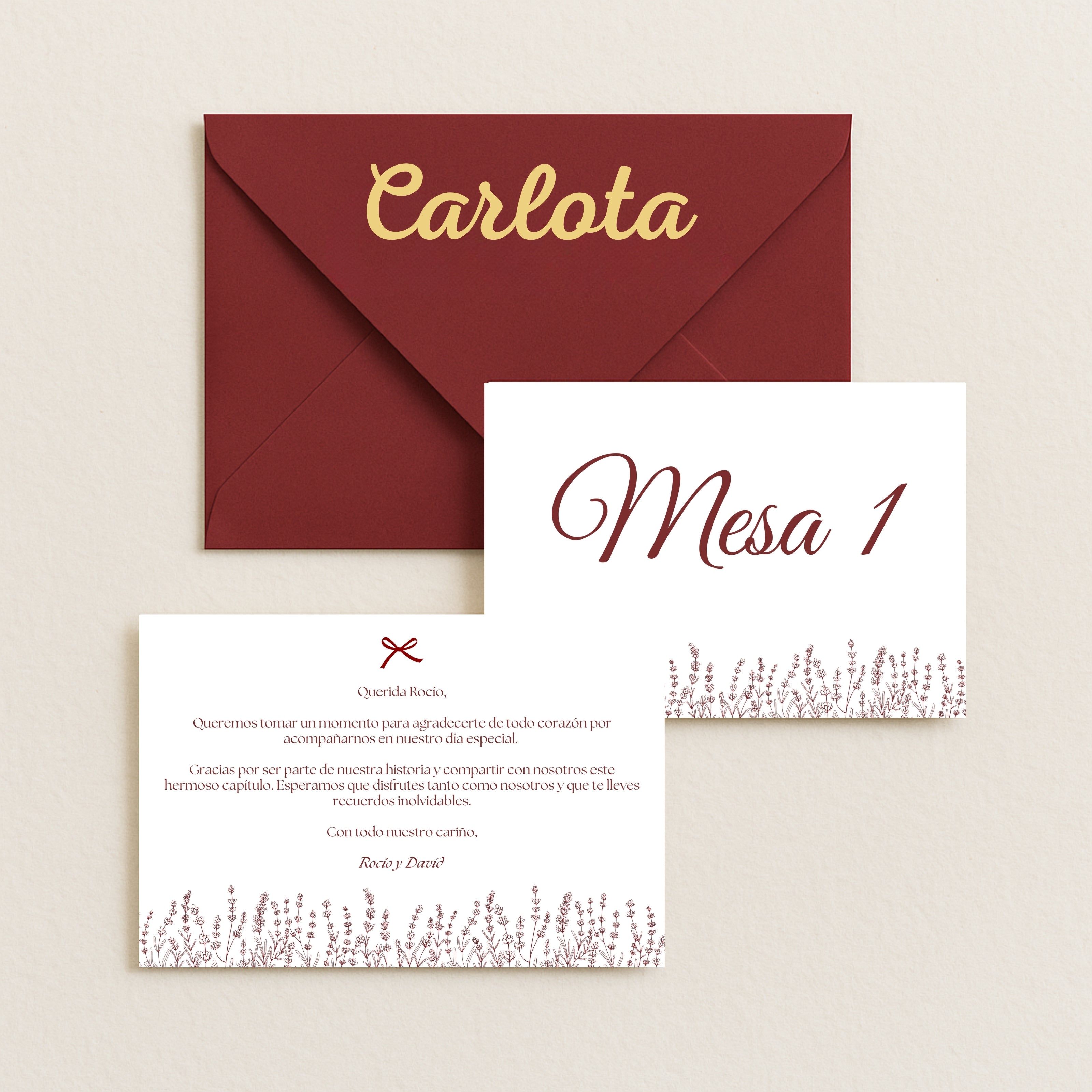 Dedicatoria en Sobres Personalizadas