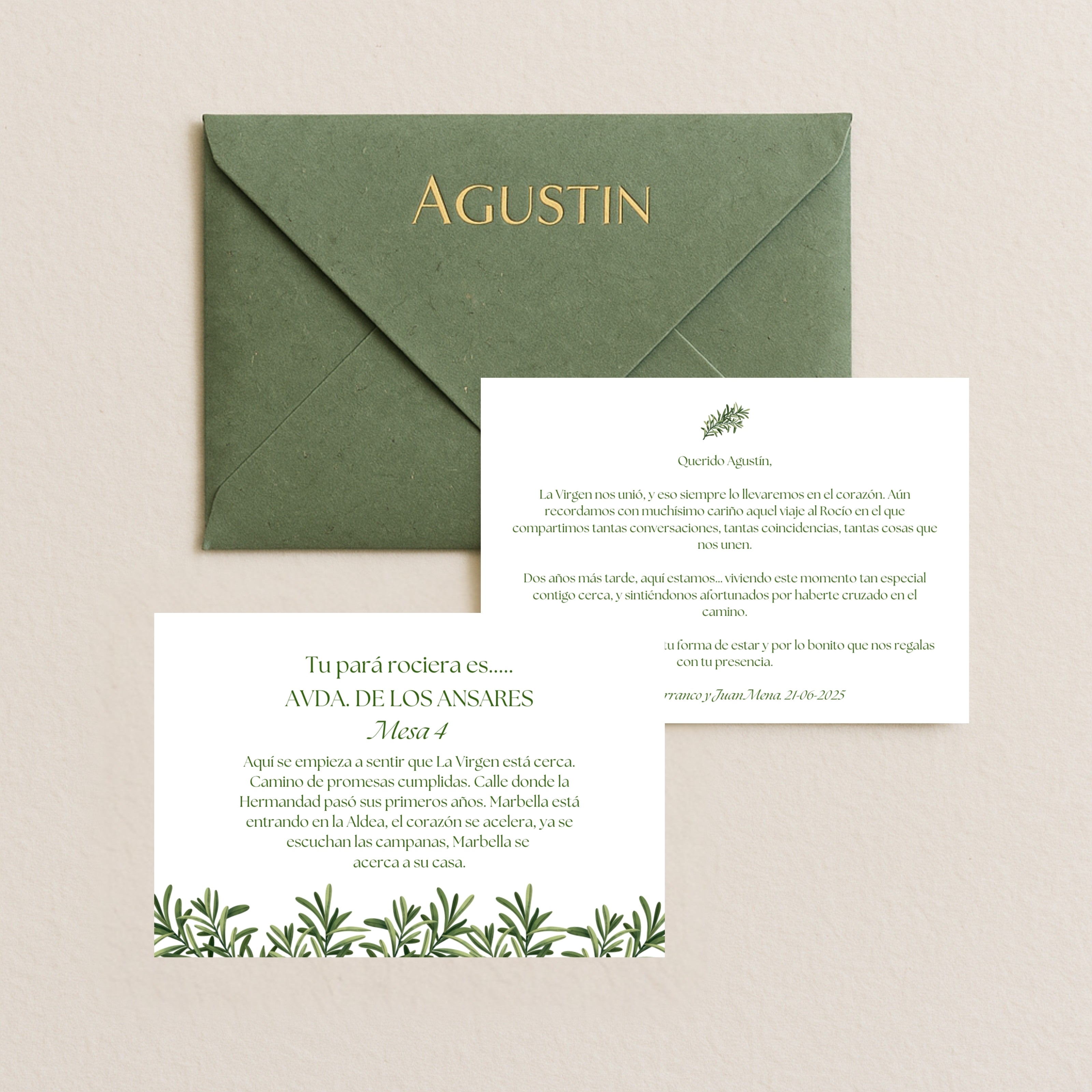 Dedicatoria en Sobres Personalizadas