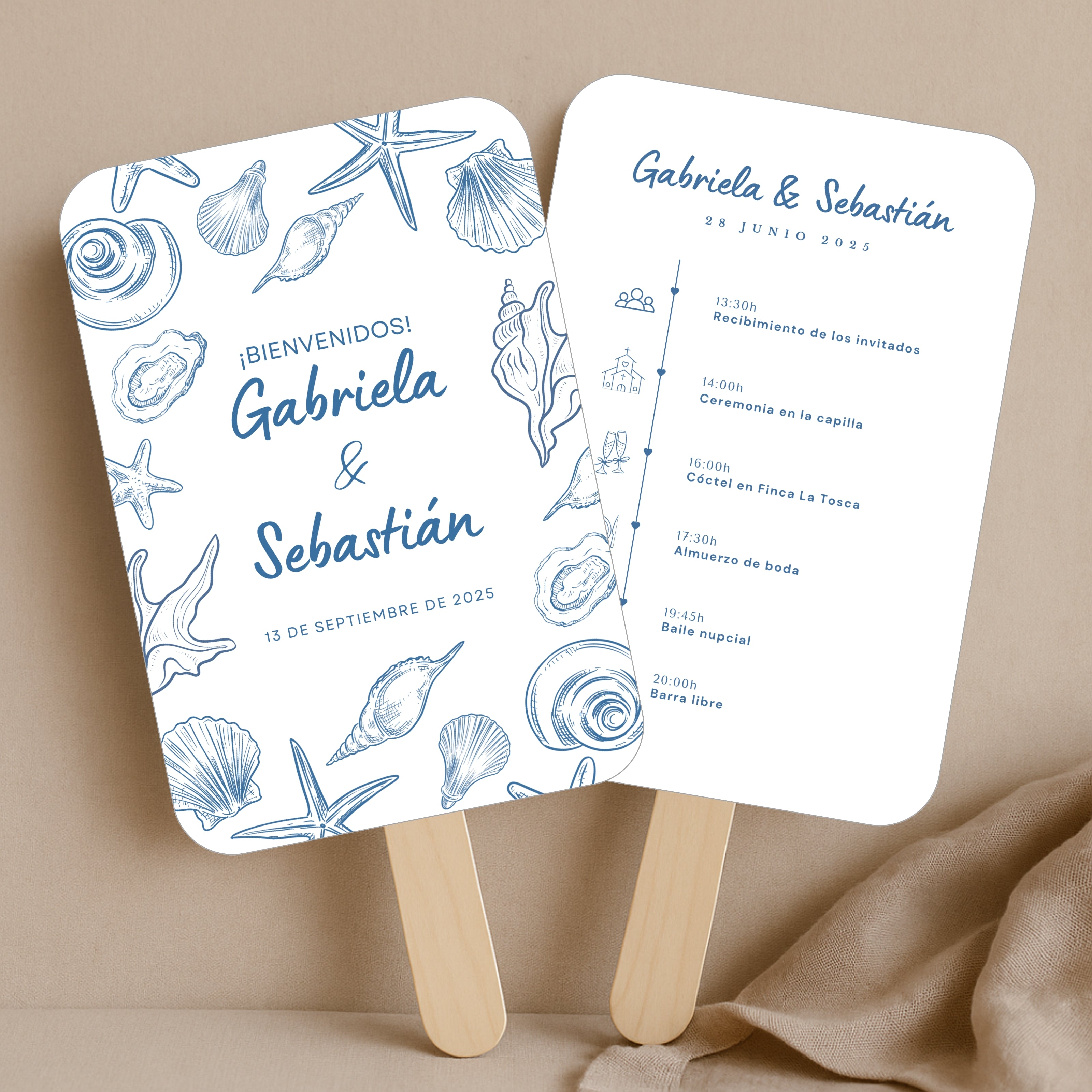 Abanico Programa de Boda Personalizado