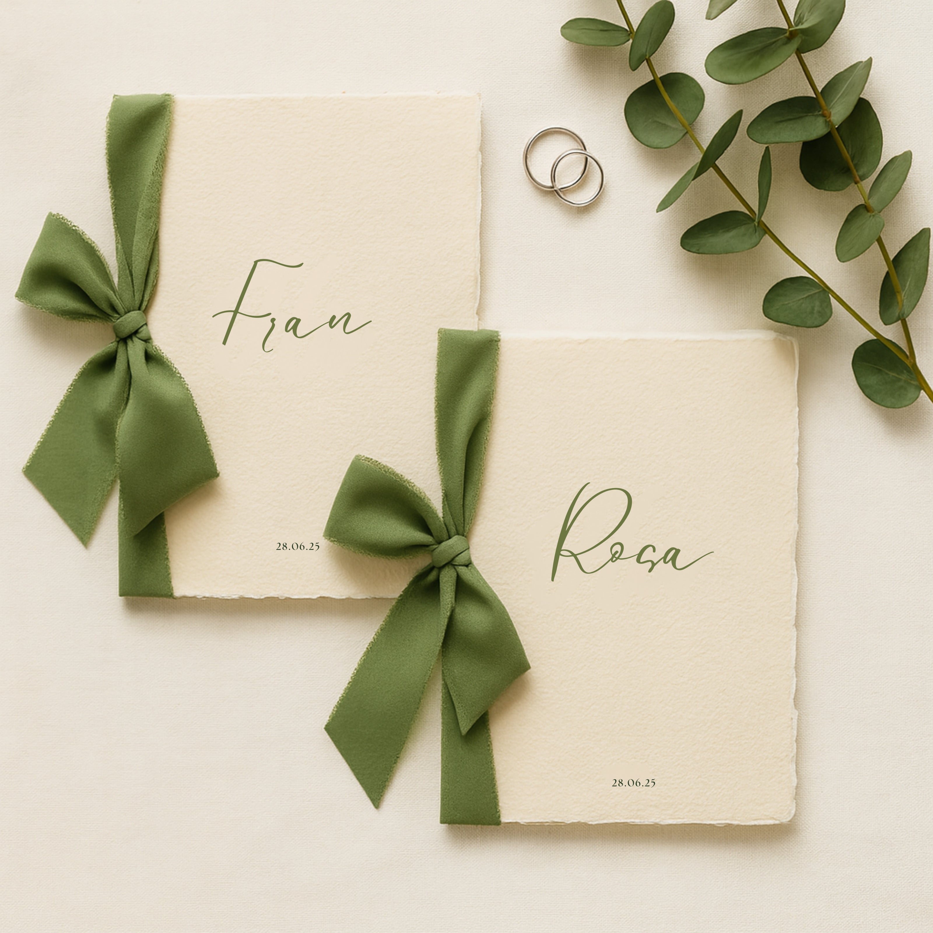 Set de 2 libros de Votos en Papel de Algodón Boda