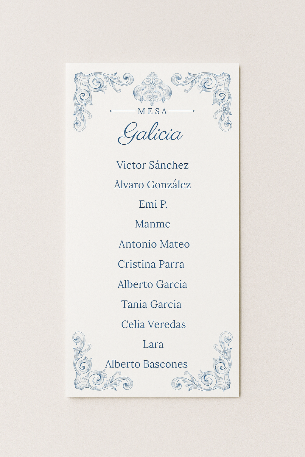 Tarjetas Seating Plan Boda Personalizadas