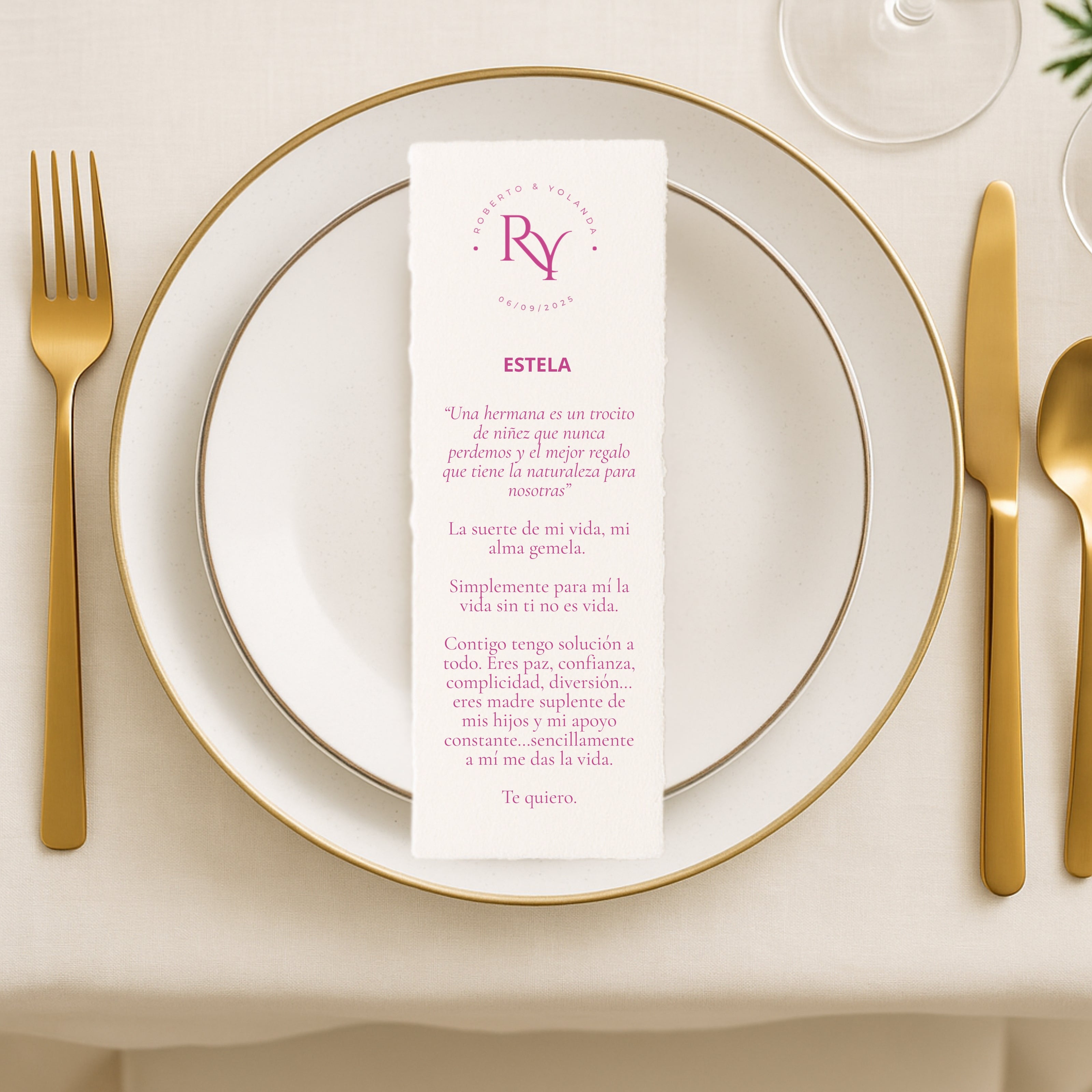 Marcapáginas regalo boda con dedicatoria personalizada