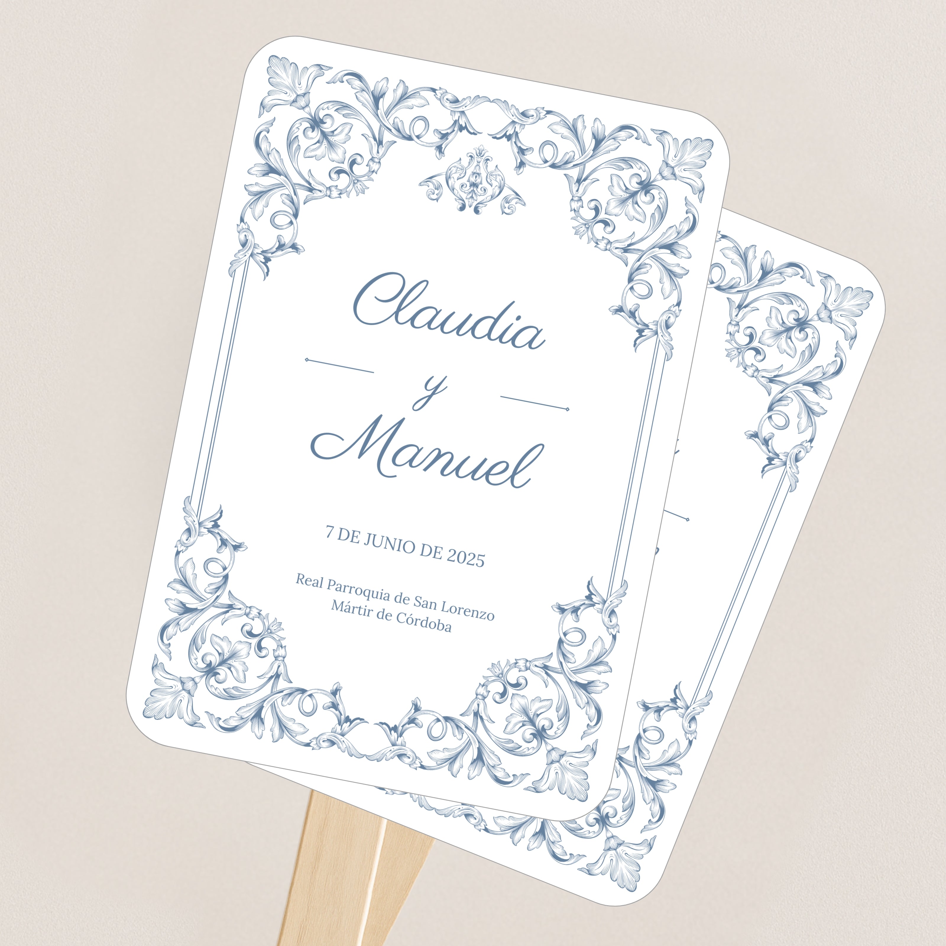 Abanico Programa de Boda Personalizado