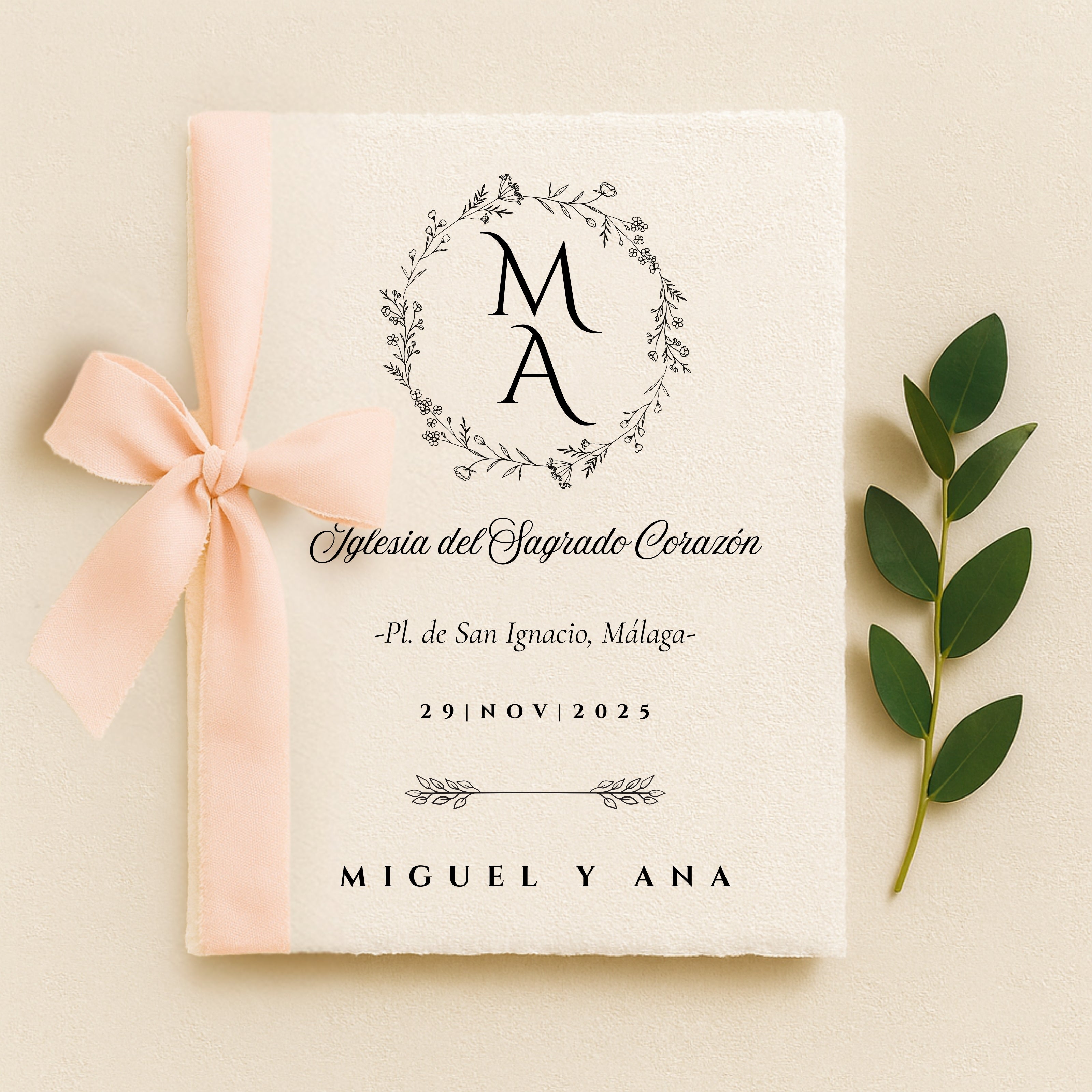 Libro de firmas testigos de boda en papel de algodón - Un recuerdo para siempre