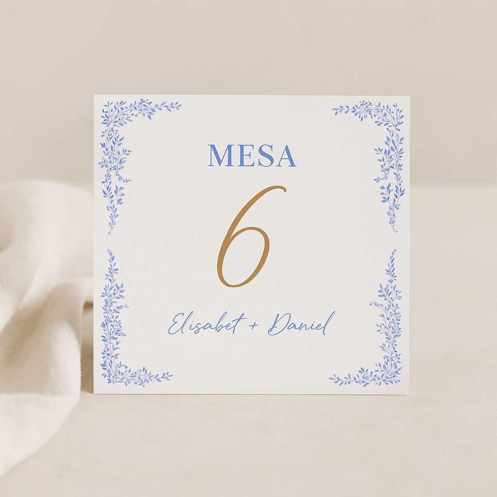 Números de Mesa Personalizados Boda - Mesero Boda