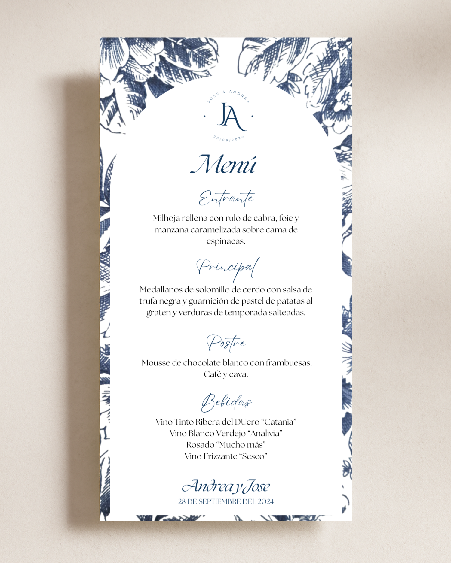 Menú de Boda Personalizado - Minutas Banquete Boda