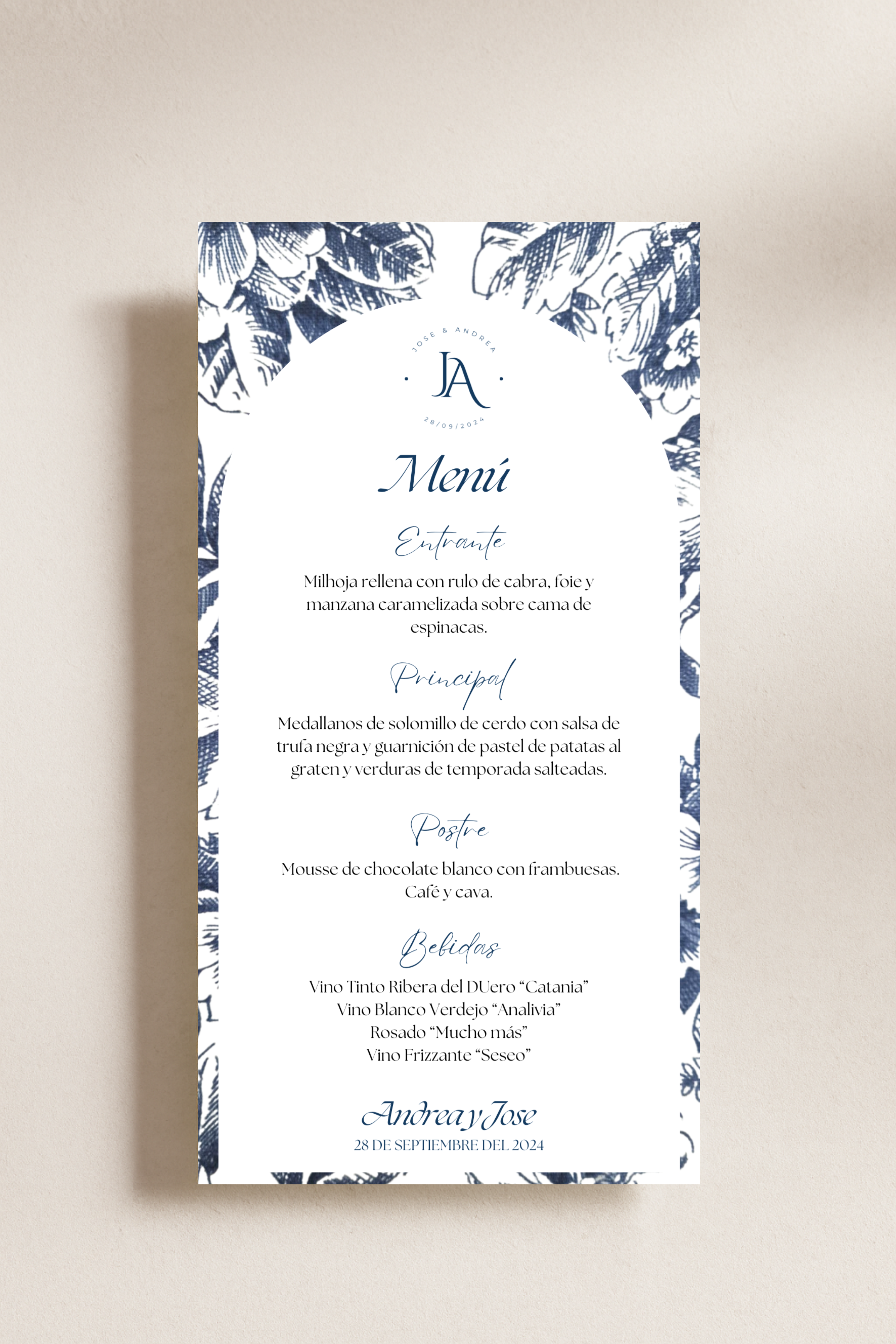 Menú de Boda Personalizado - Minuta Boda